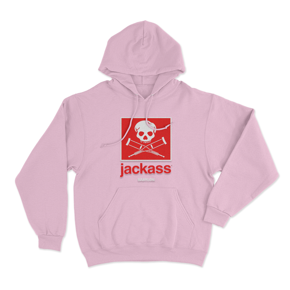 Jackass Box Logo Unisex Hoodie Pink Jackass Box Logo Unisex Hoodie Pink
