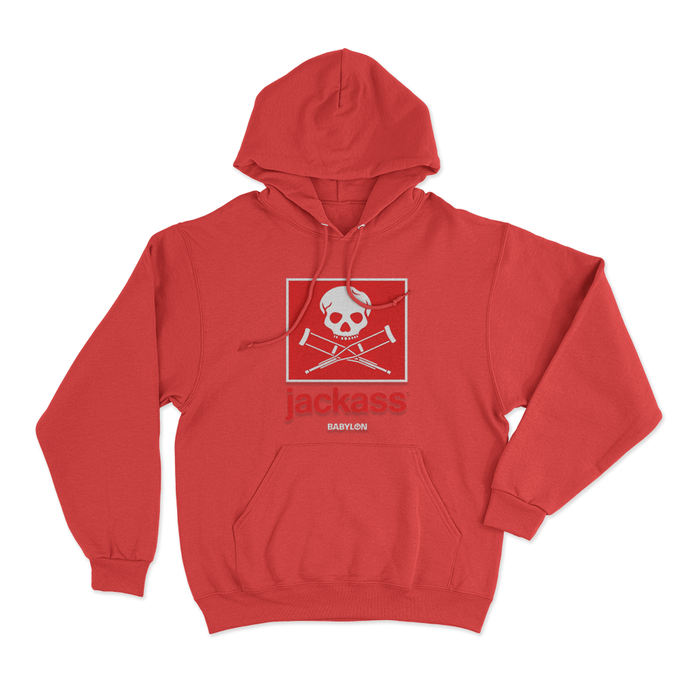 Jackass Box Logo Unisex Hoodie Red Jackass Box Logo Unisex Hoodie Red