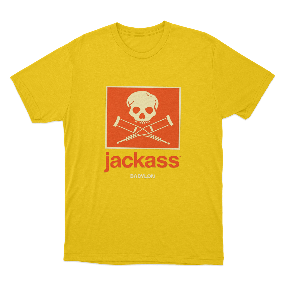 Jackass Box Logo Unisex T Shirt Yellow Jackass Box Logo Unisex T Shirt Yellow