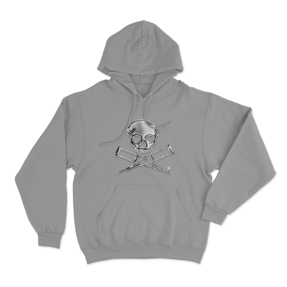 Jackass Chrome Logo Unisex Hoodie Grey Jackass Chrome Logo Unisex Hoodie Grey