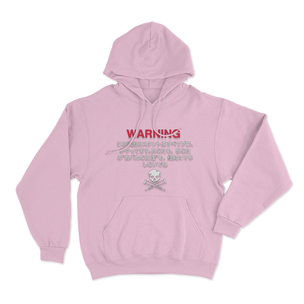 Jackass Japanese Warning Unisex Hoodie Pink Jackass Japanese Warning Unisex Hoodie Pink
