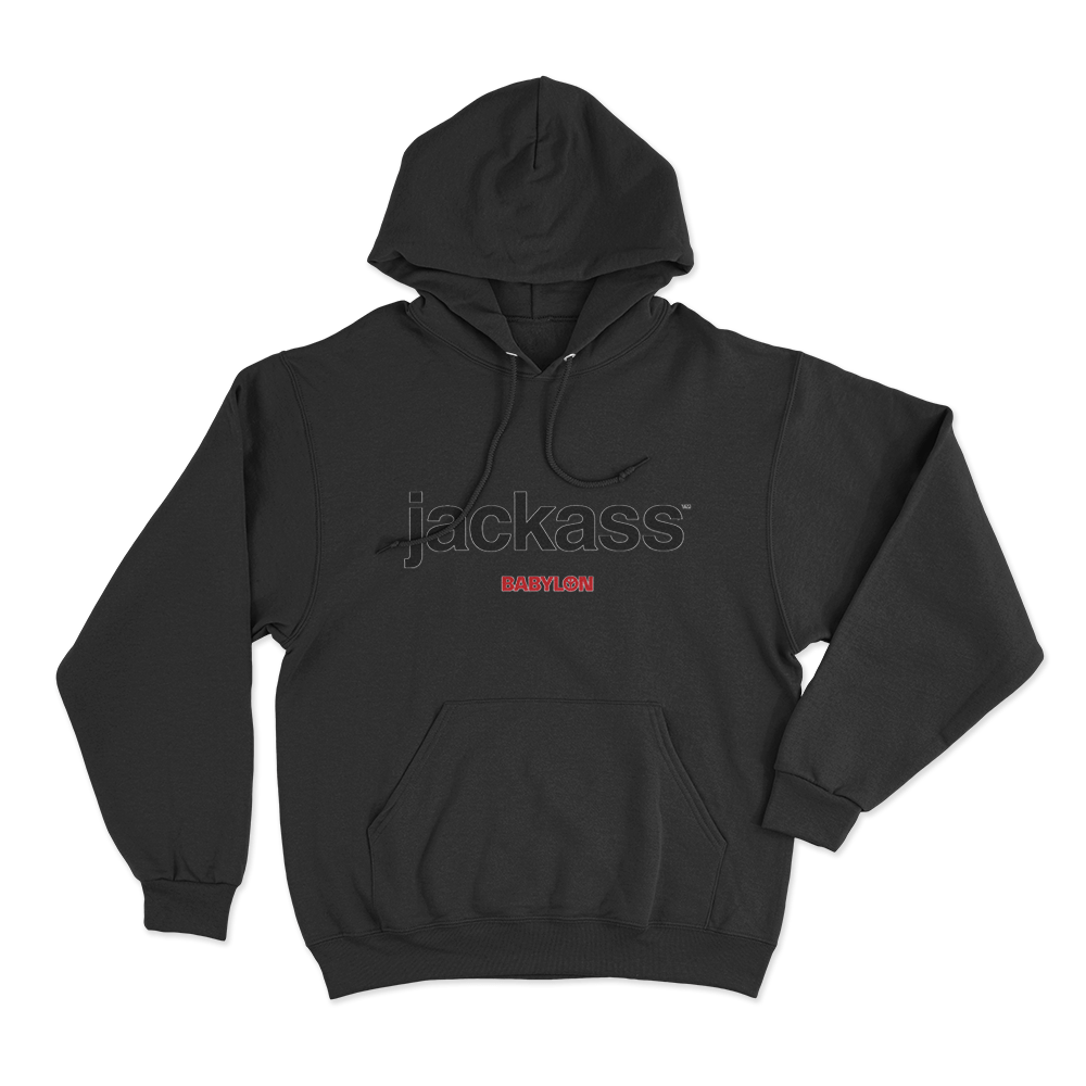 Jackass x Babylon Unisex Hoodie Black Jackass x Babylon Unisex Hoodie Black