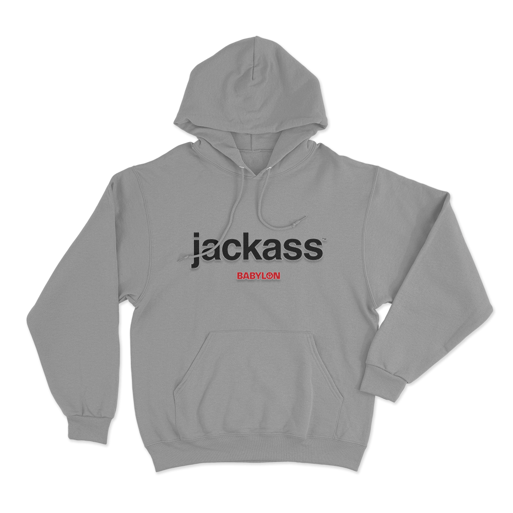 Jackass x Babylon Unisex Hoodie Grey Jackass x Babylon Unisex Hoodie Grey