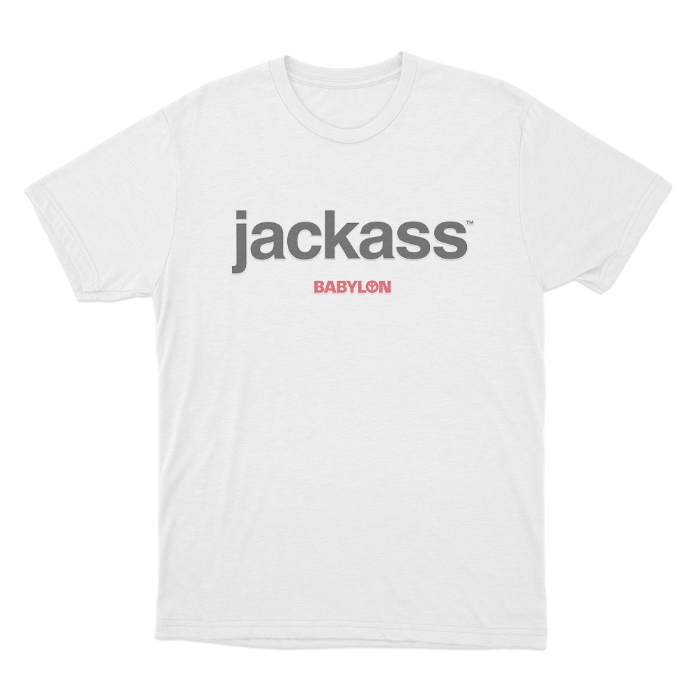 Jackass x Babylon Unisex T Shirt White Jackass x Babylon Unisex T Shirt White